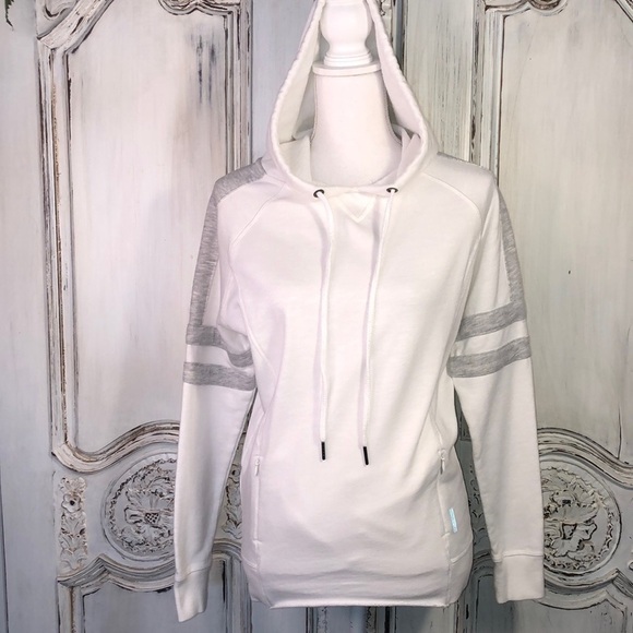 Avocado White with Gray Trim Sweatshirt Hoodie Size Small - Picture 1 of 16